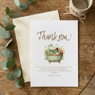 Carte De Remerciements Fête de Baby Shower Localement Cultivé 