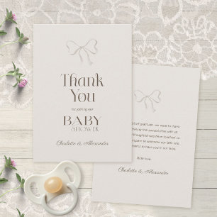 Carte De Remerciements Fête de bébé Arc-en-ciel en aquarelle crème chaude