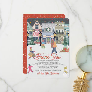 Carte De Remerciements Fête de bébé dans une ville de vacances de village