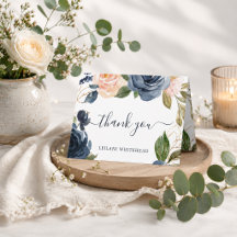 Fête de bébé élégante à l'aquarelle Navy & Peach F