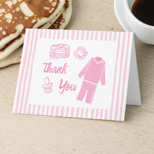 Carte De Remerciements Fête de bébé fille aux crêpes