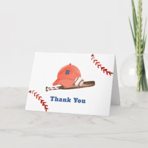 Carte De Remerciements Fête de bébé garçon Rétro LIttle Slugger Baseball