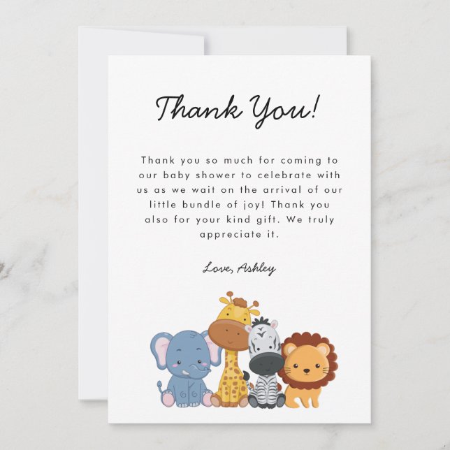 Carte De Remerciements Fête de bébé Jungle Wild One (Devant)