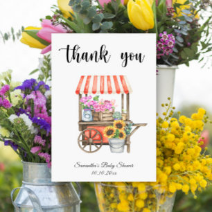 Carte De Remerciements Fête de Bébé Marché de Fleurs Cultivées Localement