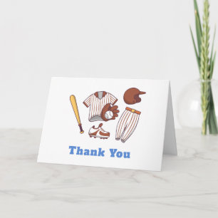Carte De Remerciements Fête de Bébé Moderne Little Slugger Baseball Sport