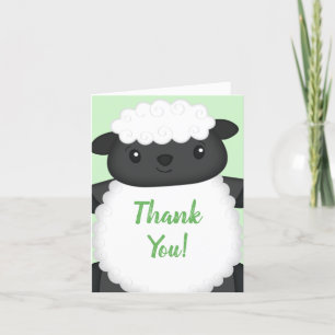 Carte De Remerciements Fête de bébé mouton à la ferme