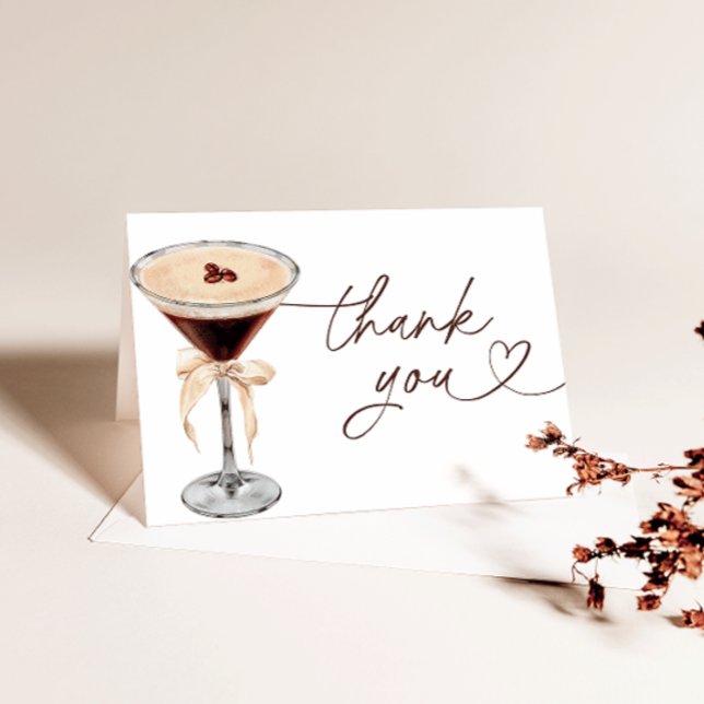 Carte De Remerciements Fête de Fiançailles Espresso Martini L'Amour Est D (Créateur téléchargé)