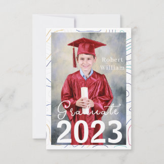 Carte De Remerciements Fête de fin d'études abstraite et moderne pour les