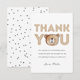 Carte de remerciements   Fête de l'ours
