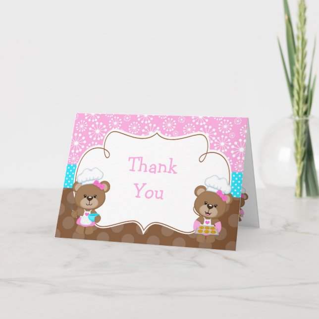 Carte De Remerciements Fête de l'ours chef cuisinier (Devant)