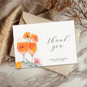 Carte De Remerciements Fête de mariage à l'aquarelle Aperol Spritz 