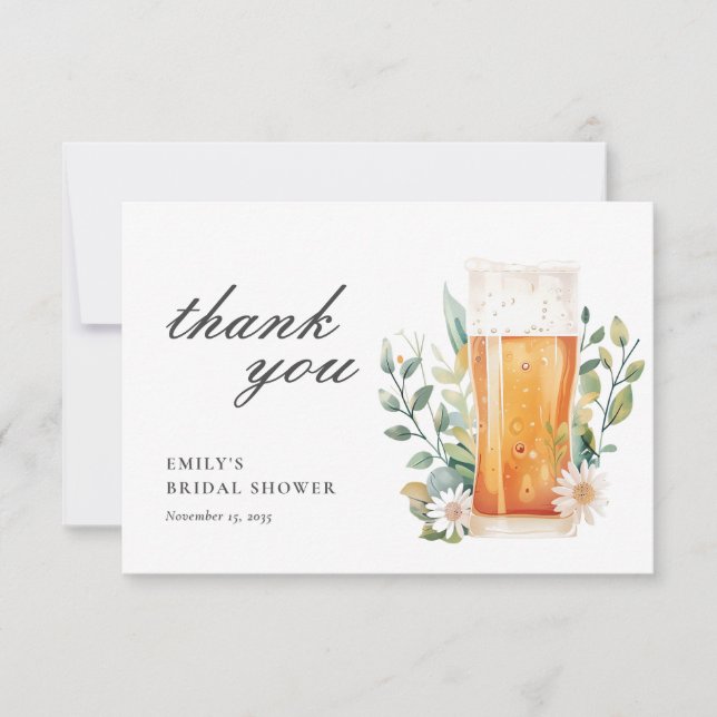 Carte De Remerciements Fête de mariage Beer Love is Brewing (Devant)