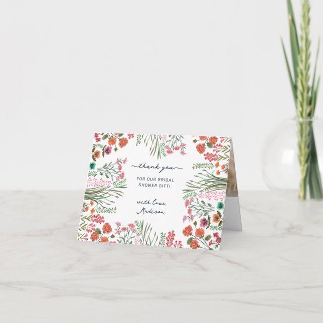 Carte De Remerciements Fête de mariage champêtre (Devant)