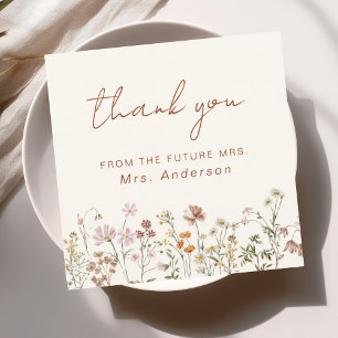 Carte De Remerciements Fête de mariage champêtre en terre cuite