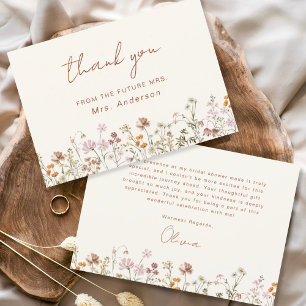 Carte De Remerciements Fête de mariage champêtre en terre cuite