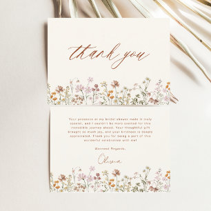 Carte De Remerciements Fête de mariage champêtre en terre cuite