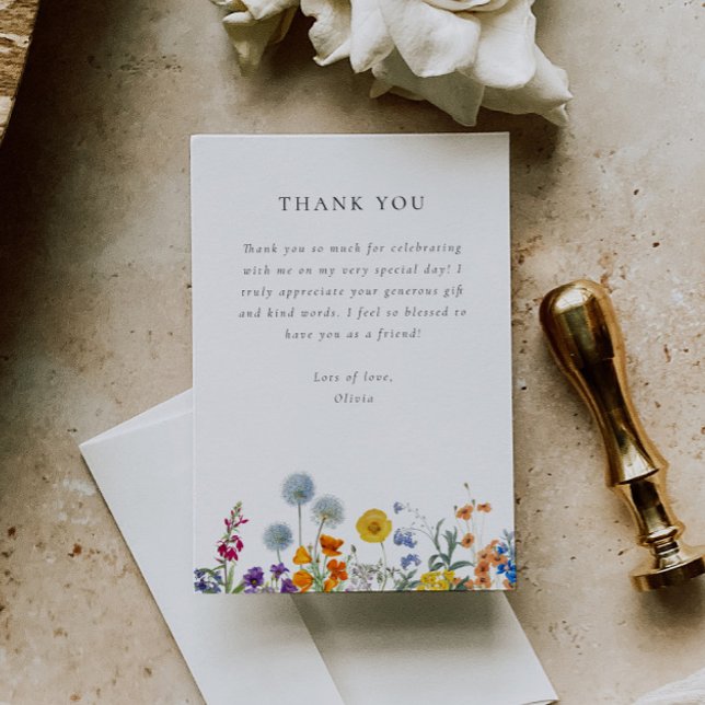 Carte De Remerciements Fête de mariage champêtre vintage colorée avec des (Créateur téléchargé)