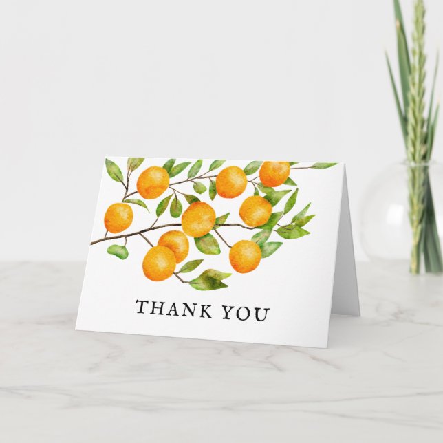 Carte De Remerciements Fête de mariage Citrus Eté (Devant)