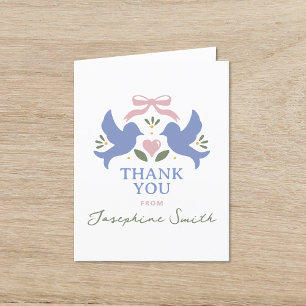Carte De Remerciements Fête de Mariage des Oiseaux de l'Amour