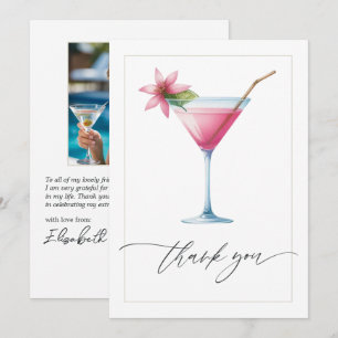 Carte De Remerciements Fête de mariage en l'honneur de la mariée au Pink