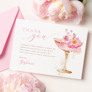 Carte De Remerciements Fête de mariage Petals Prosecco
