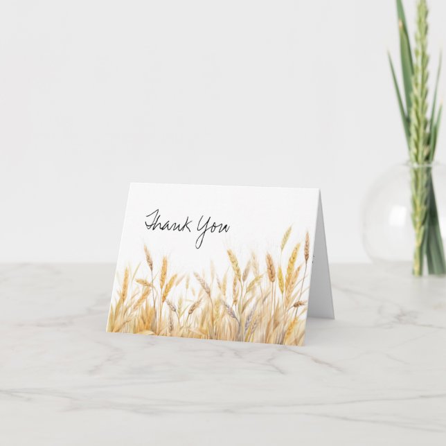 Carte De Remerciements Fête de Mariée Agriculture de Blé de Campagne Rust (Devant)