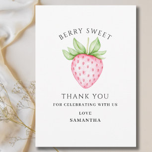 Carte De Remerciements Fête de naissance douce rose pour bébé fille