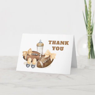 Carte De Remerciements Fête de Naissance Garçon Football Touchdown Neutre