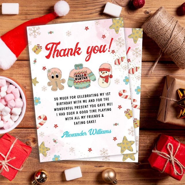 Carte De Remerciements Fête de Noël d'hiver des Kidsmas (Créateur téléchargé)
