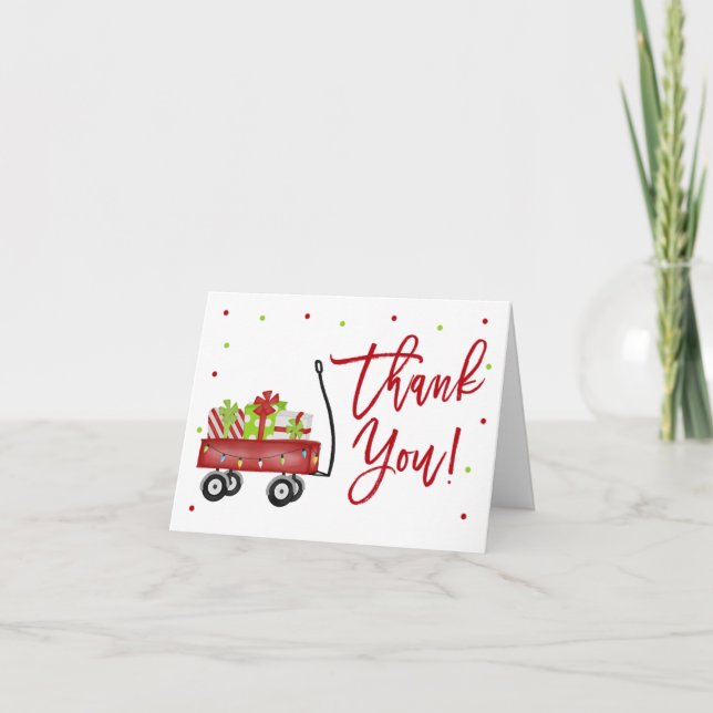 Carte De Remerciements Fête de Noël rustique simple (Devant)