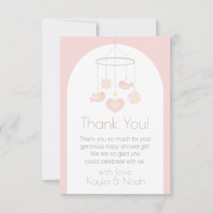 Carte De Remerciements Fête de préparation de la chambre bébé avec mobile