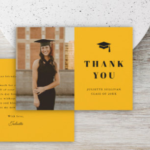 Carte De Remerciements Fête de remise des diplômes de type photo minimal