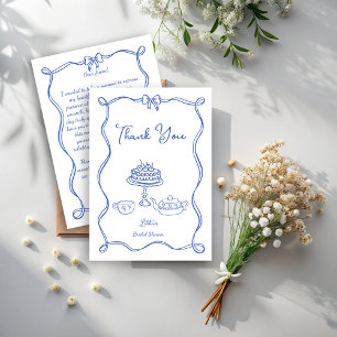 Carte De Remerciements Fête de thé de mariée à la main fantaisie