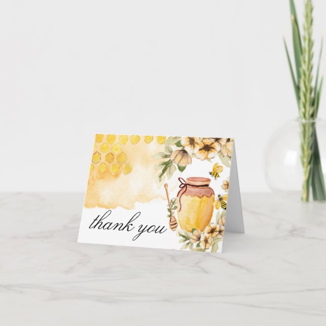 Carte de remerciements Fête des mariées abeille (Devant)