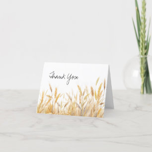 Carte De Remerciements Fête des mariées agricole rustique sur le blé