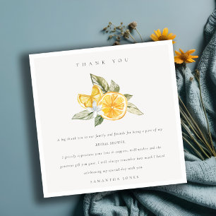 Carte De Remerciements Fête des mariées botanique minimale Citrus Lemon