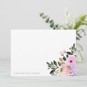 Carte De Remerciements Fête des mariées d'aquarelle florale lavande perso