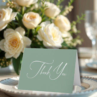 Carte De Remerciements Fête des mariées de calligraphie minimaliste Sage