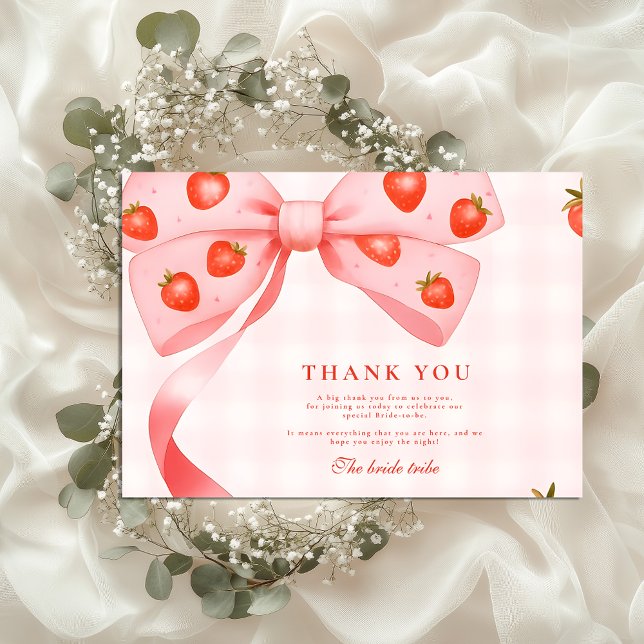 Carte De Remerciements Fête des mariées de la baie de fraise (Créateur téléchargé)