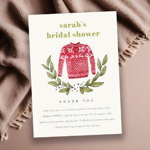 Carte De Remerciements Fête des mariées de Noël hivernale moche