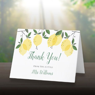 Carte De Remerciements Fête des mariées de script de citron de taille pri