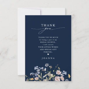 Carte De Remerciements Fête des mariées des prairies Fleurs sauvages de l