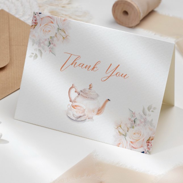 Carte De Remerciements Fête des mariées du Tea Party Pastel Blooms (Créateur téléchargé)