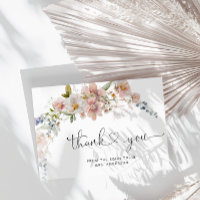 Carte de remerciements Fête des mariées fleur sauv