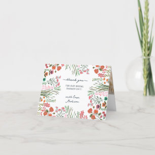 Carte De Remerciements Fête des mariées fleur sauvage