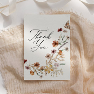 Carte De Remerciements Fête des mariées Fleur sauvage Boho