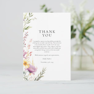 Carte De Remerciements Fête des mariées fleur sauvage Tea Party