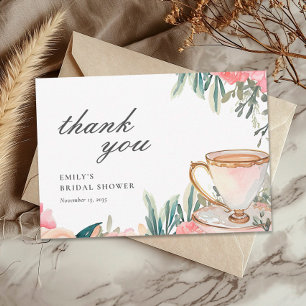 Carte De Remerciements Fête des mariées Floral Elegant Tea Party