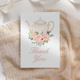 Carte De Remerciements Fête des mariées Floral Tea Party