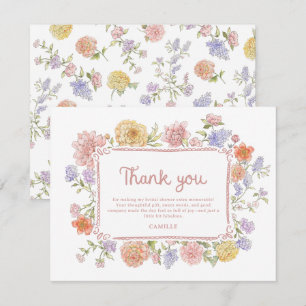 Carte De Remerciements Fête des mariées florale lunaire